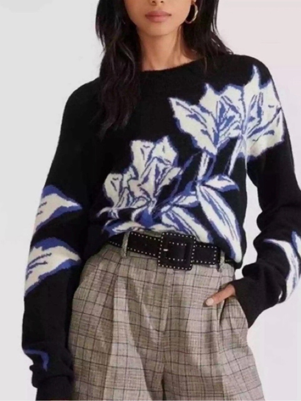 Veronica Beard Ayala wool intarsia sweater
